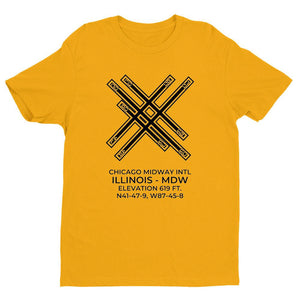 mdw chicago il t shirt, Yellow