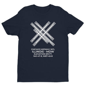 mdw chicago il t shirt, Navy