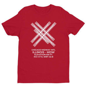 mdw chicago il t shirt, Red