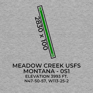 0s1 meadow creek mt t shirt, Gray