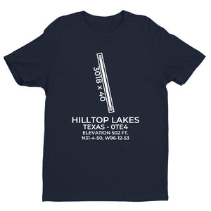 0te4 hilltop lakes tx t shirt, Navy