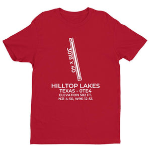 0te4 hilltop lakes tx t shirt, Red