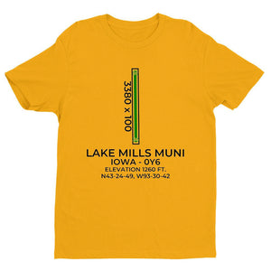 0y6 lake mills ia t shirt, Yellow
