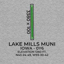 Load image into Gallery viewer, 0y6 lake mills ia t shirt, Gray