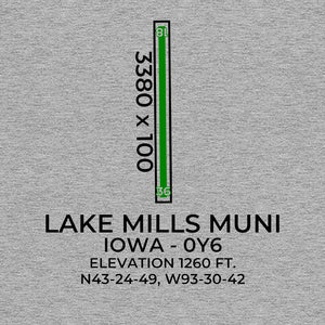 0y6 lake mills ia t shirt, Gray