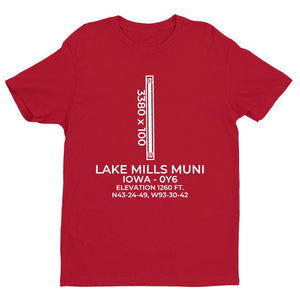 0y6 lake mills ia t shirt, Red