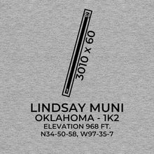 Load image into Gallery viewer, 1k2 lindsay ok t shirt, Gray