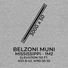 Load image into Gallery viewer, 1m2 belzoni ms t shirt, Gray