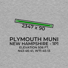 Load image into Gallery viewer, 1p1 plymouth nh t shirt, Gray