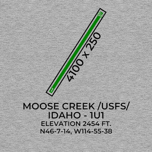 1u1 moose creek ranger station id t shirt, Gray