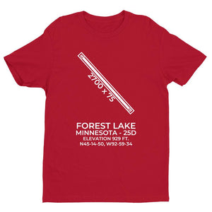 25d forest lake mn t shirt, Red