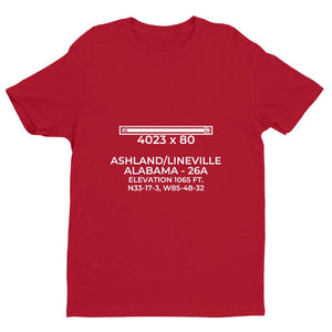 26a ashland lineville al t shirt, Red