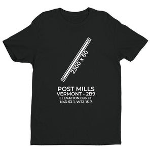 2b9 post mills vt t shirt, Black