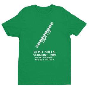 2b9 post mills vt t shirt, Green