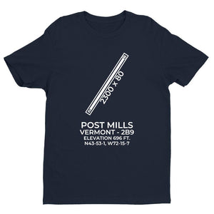 2b9 post mills vt t shirt, Navy
