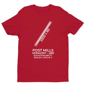 2b9 post mills vt t shirt, Red