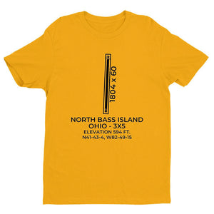 3x5 north bass island oh t shirt, Yellow