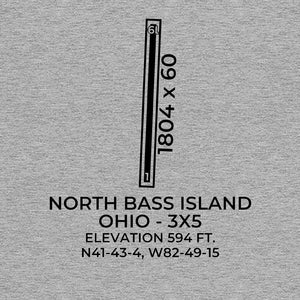 3x5 north bass island oh t shirt, Gray