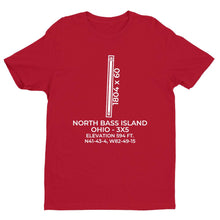 Load image into Gallery viewer, 3x5 north bass island oh t shirt, Red