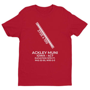 4c7 ackley ia t shirt, Red