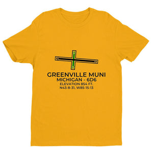 6d6 greenville mi t shirt, Yellow
