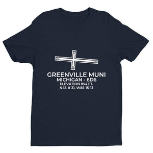 6d6 greenville mi t shirt, Navy