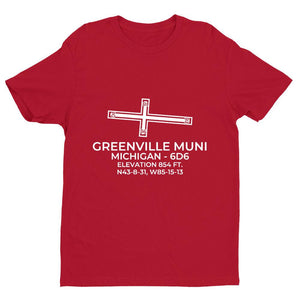 6d6 greenville mi t shirt, Red