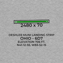 Load image into Gallery viewer, 6d7 deshler oh t shirt, Gray