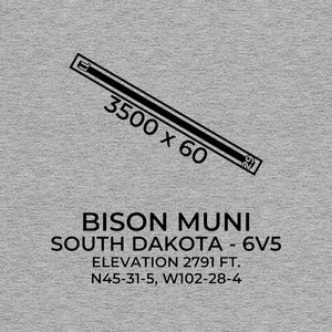 6v5 bison sd t shirt, Gray