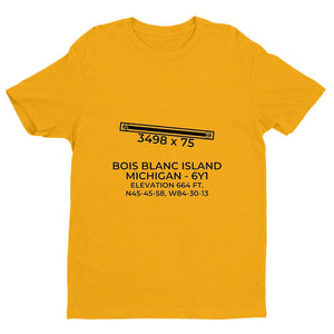 6y1 bois blanc island mi t shirt, Yellow