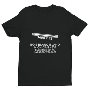 6y1 bois blanc island mi t shirt, Black