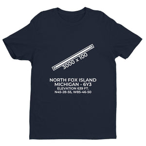 6y3 north fox island mi t shirt, Navy