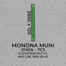 Load image into Gallery viewer, 7c3 monona ia t shirt, Gray