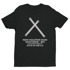 8d1 new holstein wi t shirt, Black