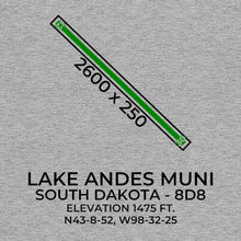 Load image into Gallery viewer, 8d8 lake andes sd t shirt, Gray