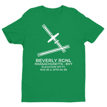 Load image into Gallery viewer, BEVERLY; MASSACHUSETTS (BVY; KBVY) T-Shirt