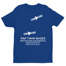 Load image into Gallery viewer, RAF &quot;Twin Bases&quot; (BWY;EGVJ and WOB;EGVG) in WOODBRIDGE; UK T-shirt