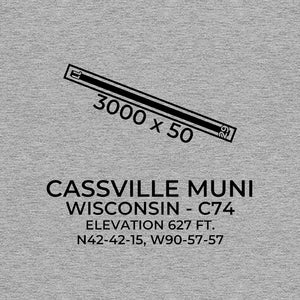 c74 cassville wi t shirt, Gray