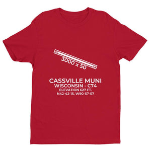 c74 cassville wi t shirt, Red