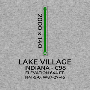 c98 lake village in t shirt, Gray