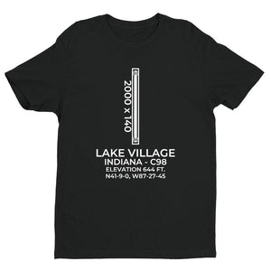 c98 lake village in t shirt, Black