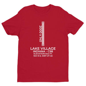 c98 lake village in t shirt, Red
