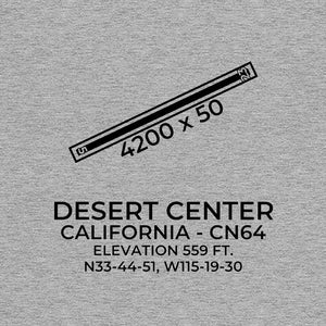 cn64 desert center ca t shirt, Gray