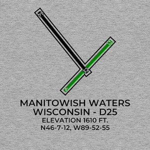 d25 manitowish waters wi t shirt, Gray