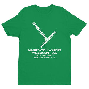 d25 manitowish waters wi t shirt, Green