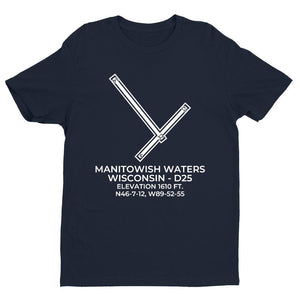 d25 manitowish waters wi t shirt, Navy