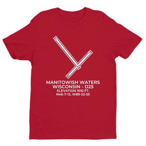 d25 manitowish waters wi t shirt, Red