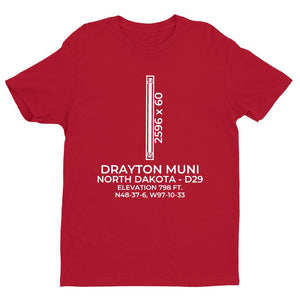 d29 drayton nd t shirt, Red