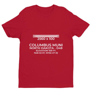 d49 columbus nd t shirt, Red
