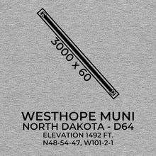 Load image into Gallery viewer, d64 westhope nd t shirt, Gray